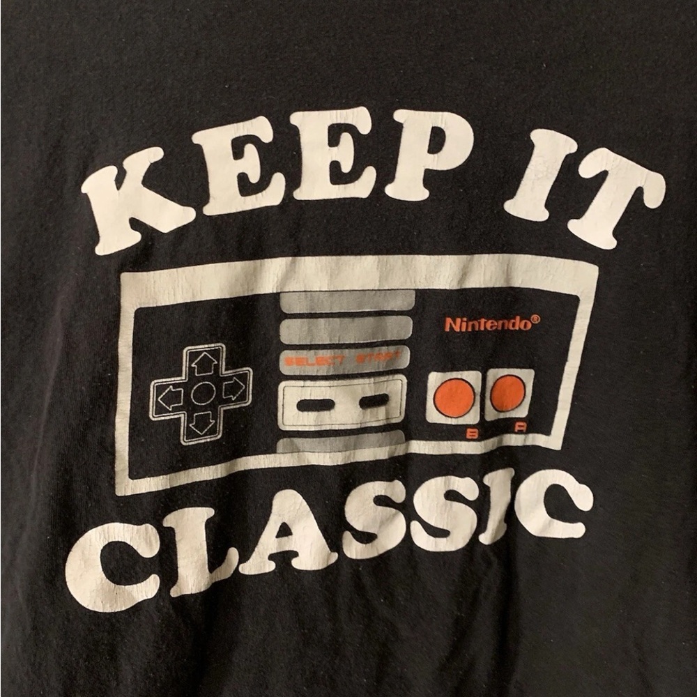 Nintendo mens sz XL Black and White‎ Retro Controller T-Shirt